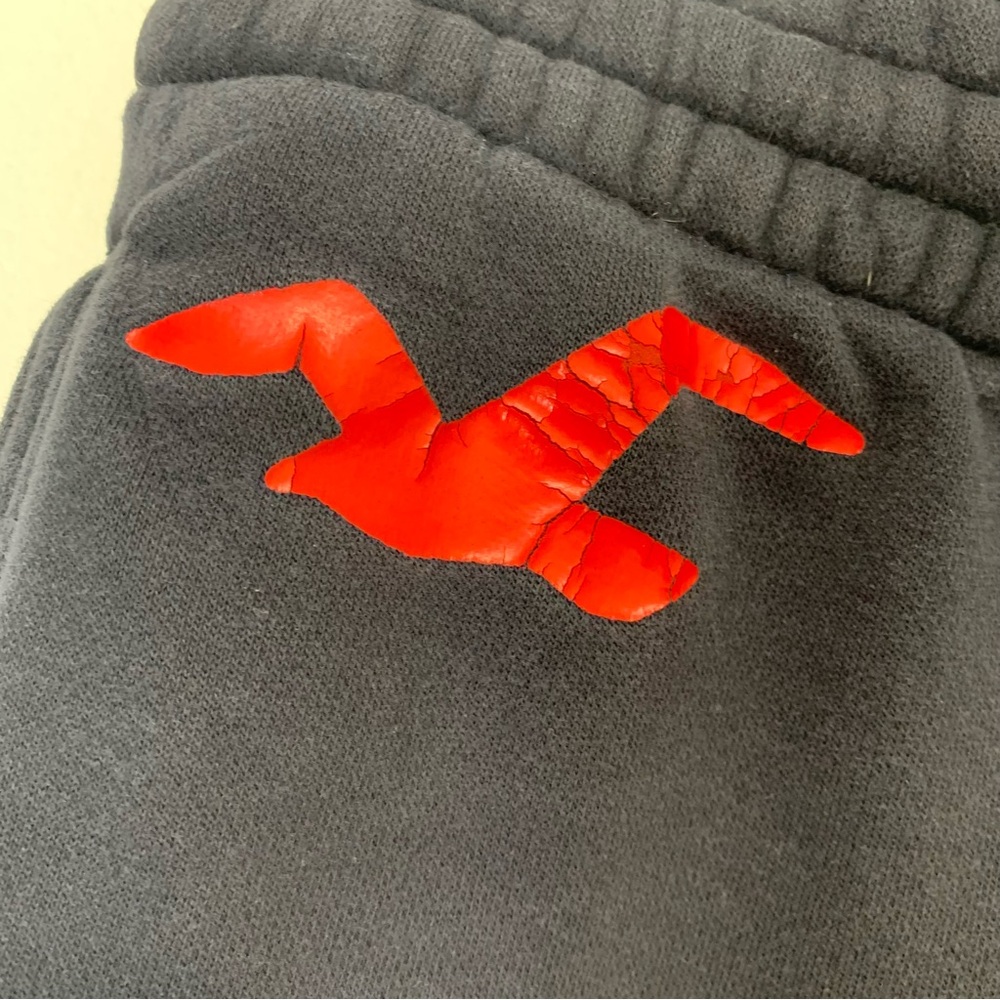 Hollister Mens Sweatpants Y2K Medium Lounge Blue Red Spell Out Pockets Casual - Picture 7 of 12